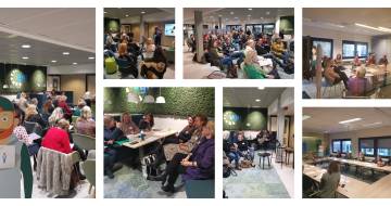 Collage van foto's van de bijeenkomst