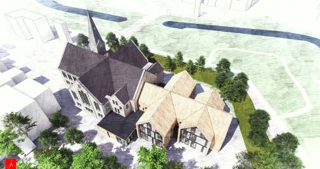 tekening van een kerk