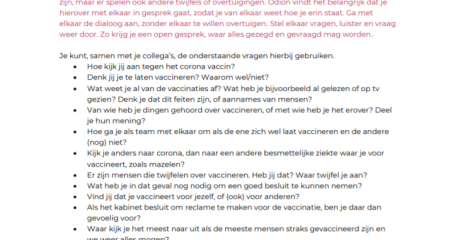 vragen over dialoog vaccineren