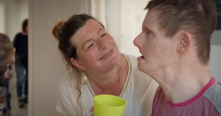 Janine en haar broer Albert-Jan ('Ab')