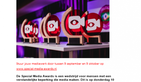 Oproep inzendingen special media awards