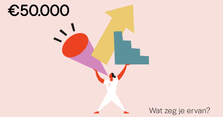 tekening van persoon in wit pak met luidspreker