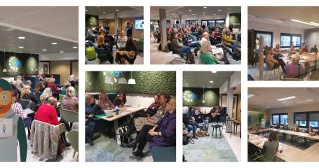 Collage van foto's van de bijeenkomst