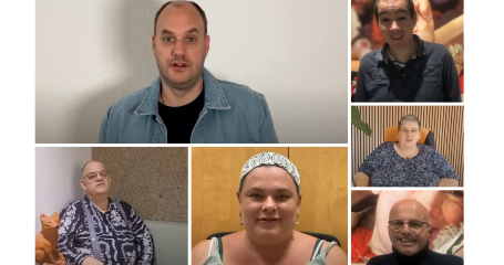 verschillende gezichten, mensen kijken in de camera