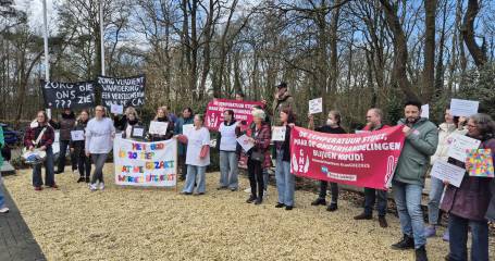 Cao demonstratie bij onderhandeling