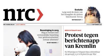 voorpagina NRC met aandacht voor de gehandicaptenzorg
