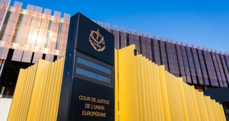 De voorgevel van het Europees hof in Luxemborg