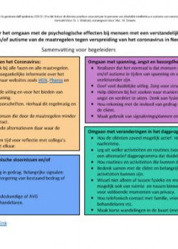 Samenvatting voor begeleiders met tips - gemaakt door Cordaan