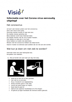 Voorkant informatie over coronavirus - gemaakt door Visio