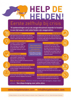 10 tips voor zelfhulp bij crisis voor zorgmedewerkers - project Help de helden