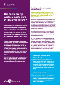 Factsheet - Hoe combineer je werk en mantelzorg in tijden van corona - Bron:Werk&Mantelzorg