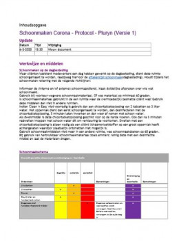 Voorbeeld Schoonmaakprotocol Dagbesteding Pluryn