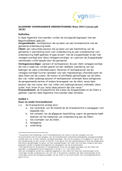 Voorblad Algemene voorwaarden ondersteuning Wmo 2015 juli 2019