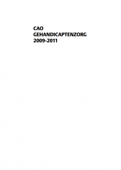 Voorblad CAO Gehandicaptenzorg 2009-2011