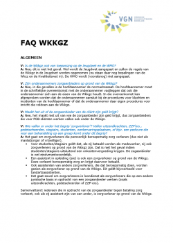 Voorblad FAQ Wkkgz