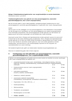 Voorblad Modeltoestemmingsformulier voor zorginhoudelijke en sociale doeleinden