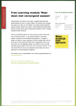 Cover freel learning module "Meer doen met verzorgend wassen"