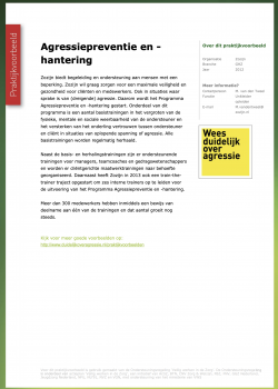 Cover Praktijkvoorbeeld Agressiepreventie en - hantering