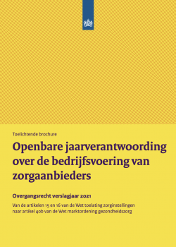 cover openbare jaarverantwoording over de bedrijfsvoering van zorgaanbieders