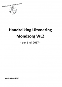 cover handreiking uitvoering mondzorg WLZ