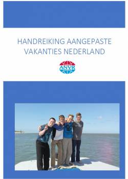 Handreiking aangepaste vakanties