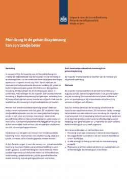 cover IGZ Factsheet Mondzorg Gehandicaptenzorg 3e