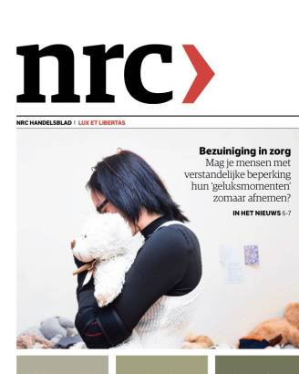 voorpagina NRC met aandacht voor de gehandicaptenzorg