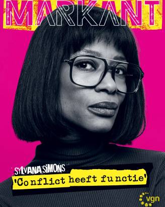 Cover Markant foto sylvana simons en tekst 'conflict heeft functie'