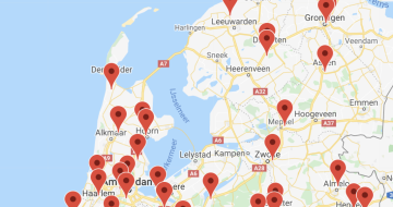 kaart nederland AVG-poliklinieken