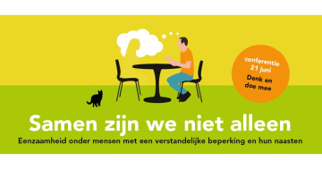 banner bijeenkomst eenzaamheid tekst Samen zijn we niet alleen