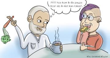 Man houd wortel vast als sigaret