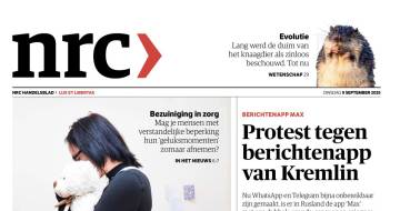 voorpagina NRC met aandacht voor de gehandicaptenzorg