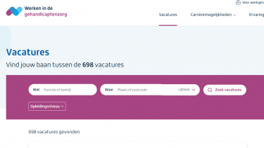 Vacature overzicht werkenindegehandicaptenzorg.nl