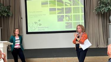 Workshop Maatschappelijke Beweging met Francoise Johansen (Groene Alliantie, links) en Beatrijs van Riessen (Estinea, rechts)